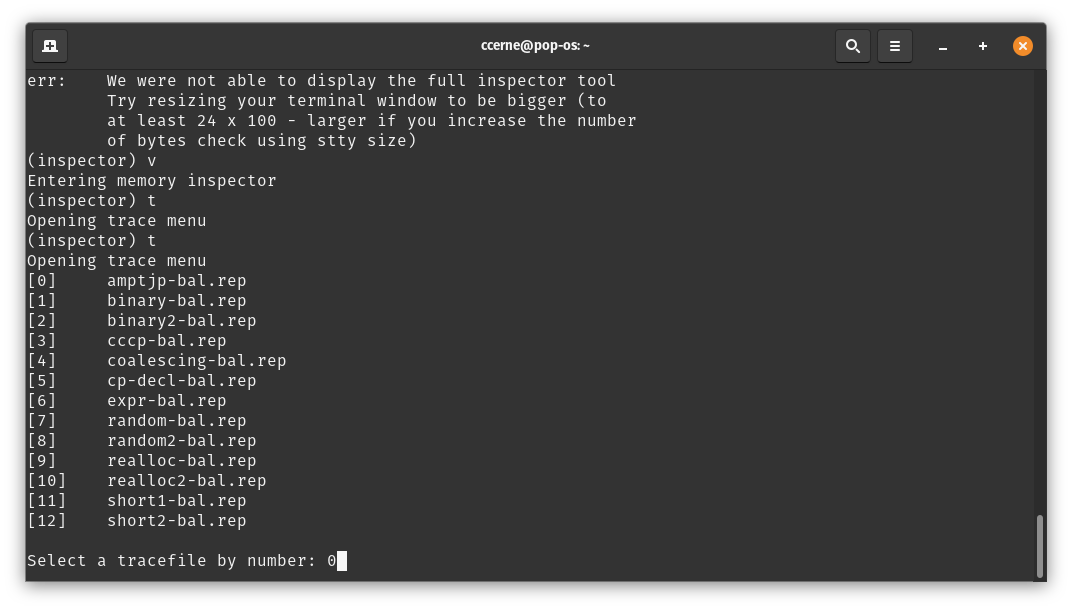 Selecting a trace